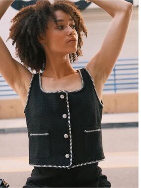 NWT Fabrique ‘Hailey’ Contrast Vest/Alex Rotin • MED